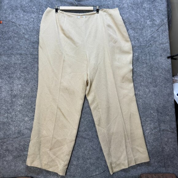 Talbots Pants - Talbots Dress Pants Womens Plus 24W Gold Side Zip Straight Silk Wool High Rise